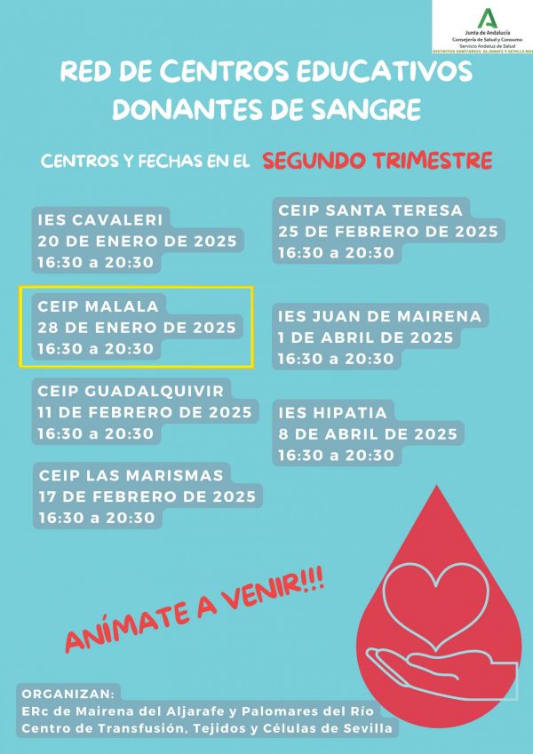 Donación de sangre en el CEIP Malala 28 enero