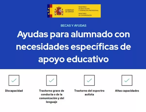 Publicada la convocatoria de ayudas para alumnado NEAE para el curso 23-24