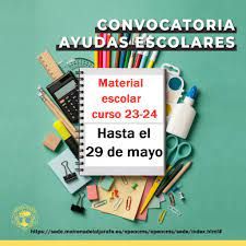 RESOLUCIÓN PROVISIONAL AYUDAS PARA LIBROS DE TEXTO Y MATERIAL ESCOLAR CURSO 2023/2024