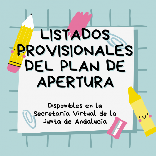 Listados provisionales de Plan de Apertura