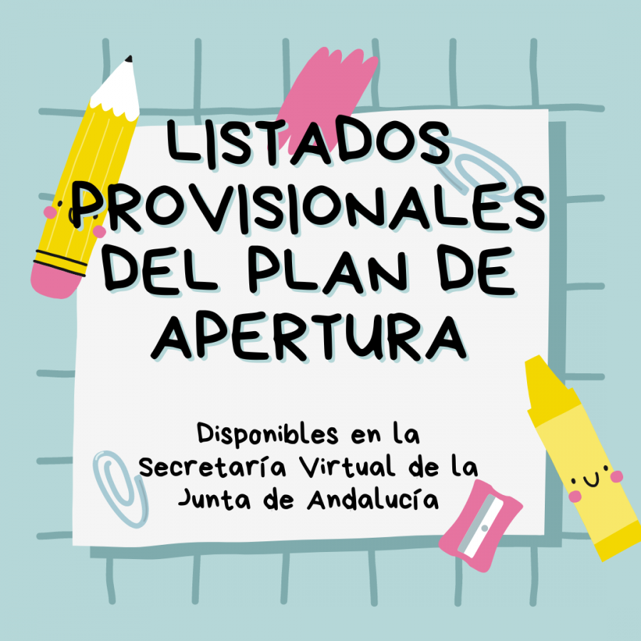 Listados provisionales de Plan de Apertura