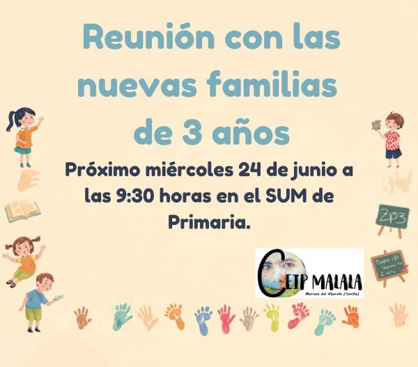 Reunión con las nuevas familias de 3 años
